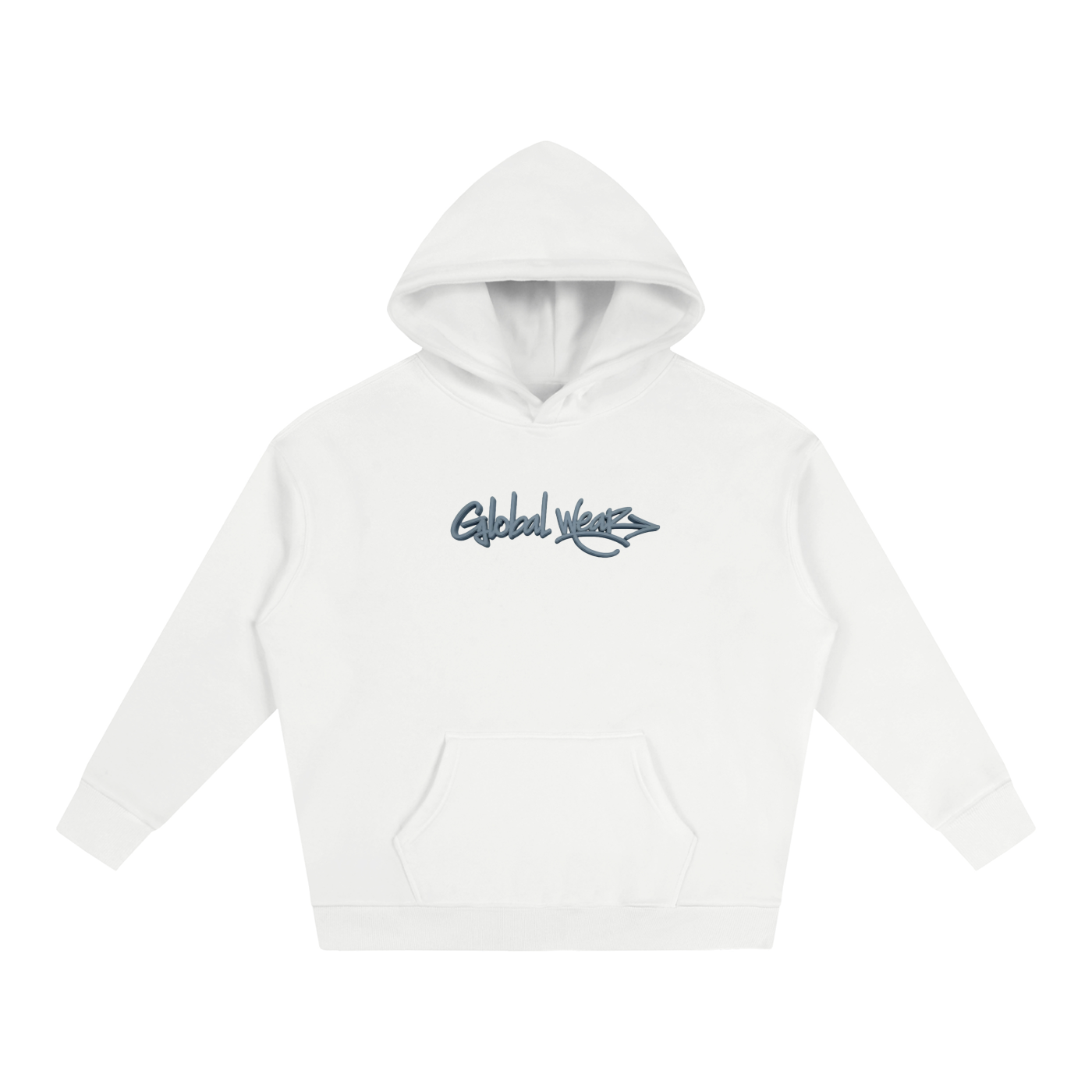 Global Wear Blue graffiti  Oversized Fleeced Hoodie