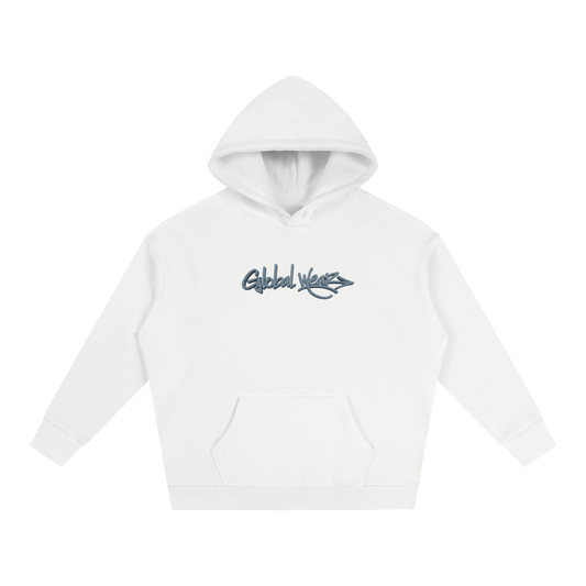 Global Wear Blue graffiti  Oversized Fleeced Hoodie